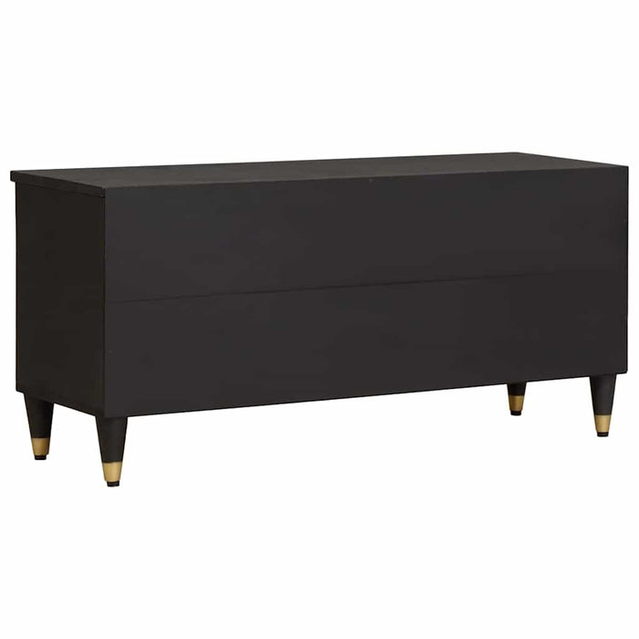 Cabinet TV cu sertar Negru 100 x 33 x 46 cm Lemn de mango solid - WALTI WALTI