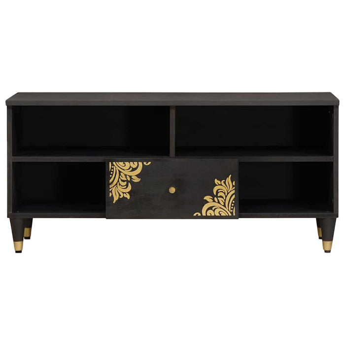Cabinet TV cu sertar Negru 100 x 33 x 46 cm Lemn de mango solid - WALTI WALTI