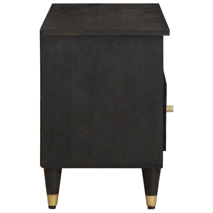 Cabinet TV cu sertar Negru 100 x 33 x 46 cm Lemn de mango solid - WALTI WALTI