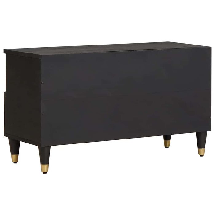 Cabinet TV cu sertar Negru 80 x 33 x 46 cm Lemn de mango solid - WALTI WALTI