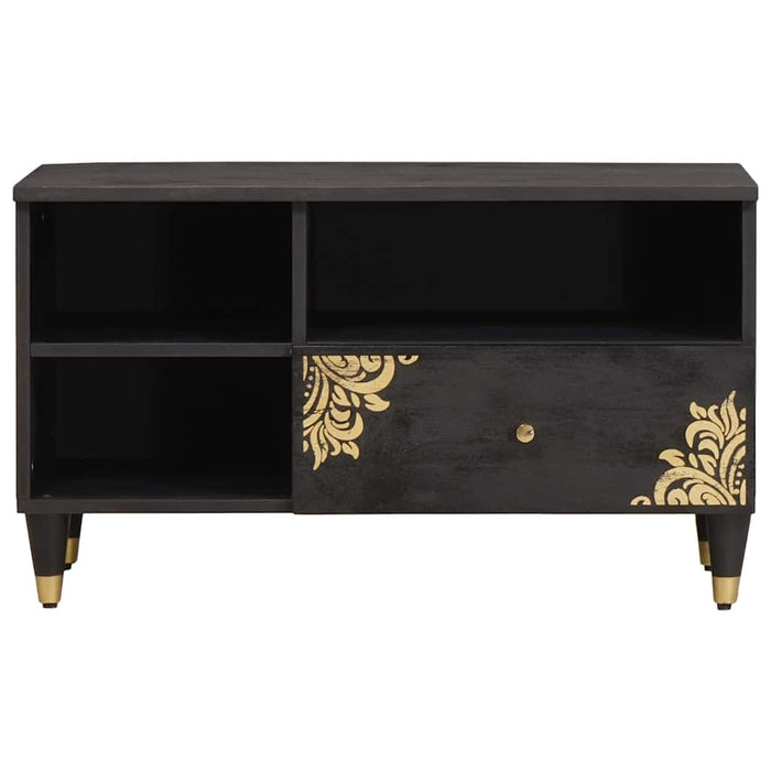 Cabinet TV cu sertar Negru 80 x 33 x 46 cm Lemn de mango solid - WALTI WALTI