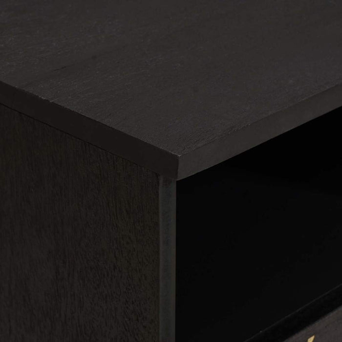 Cabinet TV cu sertar Negru 100 x 33 x 46 cm Lemn de mango solid - WALTI WALTI