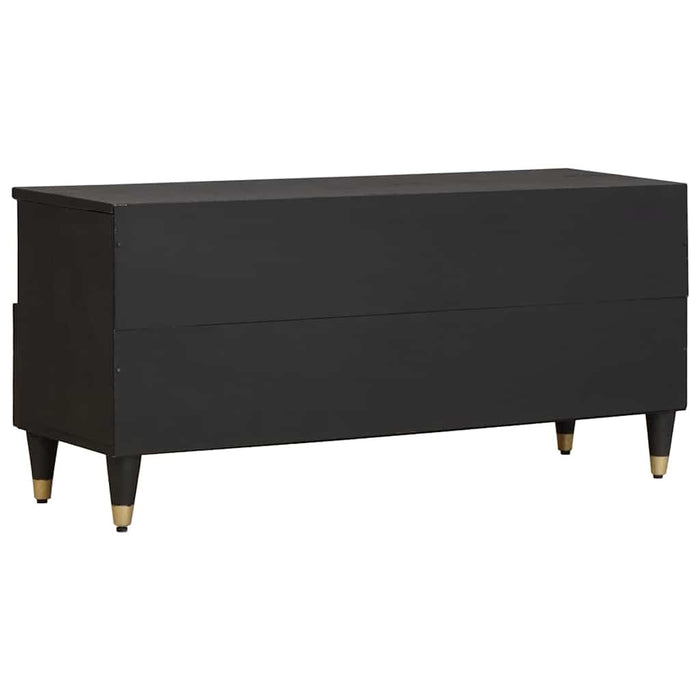 Cabinet TV cu sertar Negru 100 x 33 x 46 cm Lemn de mango solid - WALTI WALTI