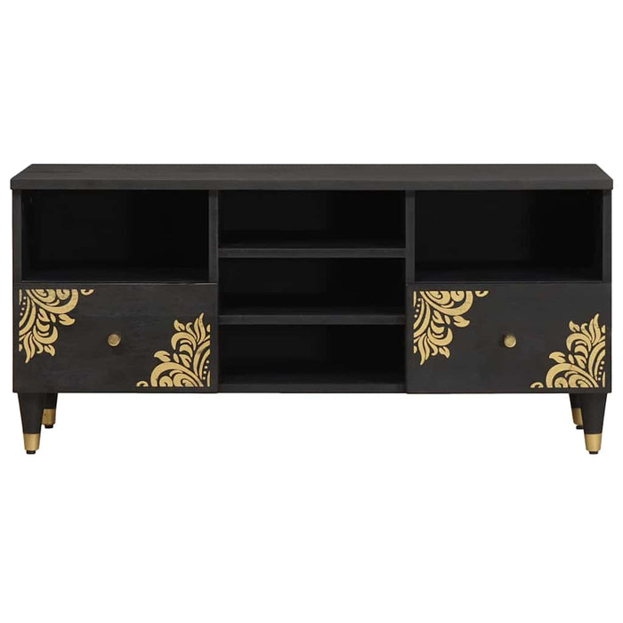 Cabinet TV cu sertar Negru 100 x 33 x 46 cm Lemn de mango solid - WALTI WALTI