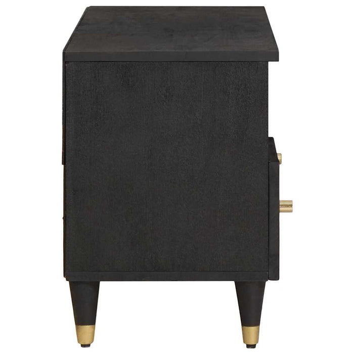 Cabinet TV cu sertar Negru 100 x 33 x 46 cm Lemn de mango solid - WALTI WALTI