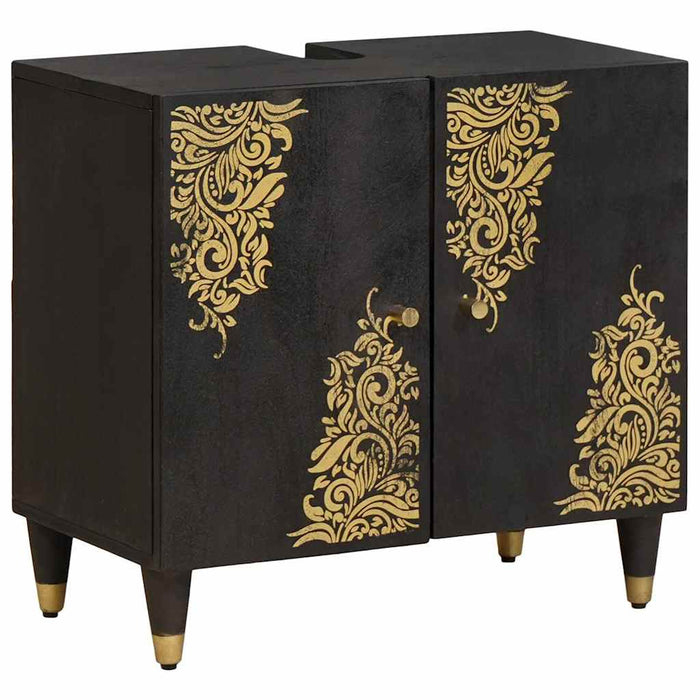 Dulap de chiuvetă Negru 62 x 33 x 58 cm Lemn de mango solid - WALTI WALTI