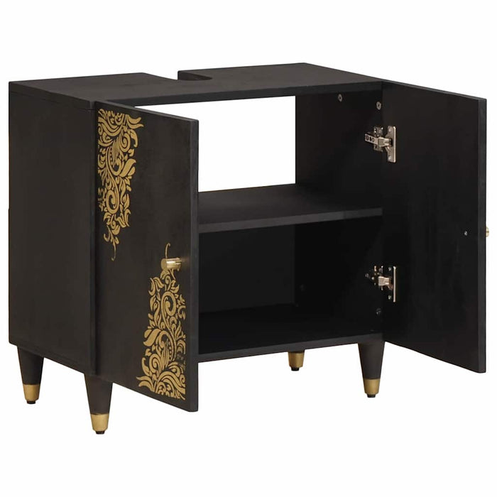 Dulap de chiuvetă Negru 62 x 33 x 58 cm Lemn de mango solid - WALTI WALTI