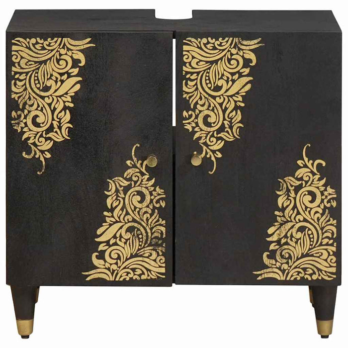 Dulap de chiuvetă Negru 62 x 33 x 58 cm Lemn de mango solid - WALTI WALTI