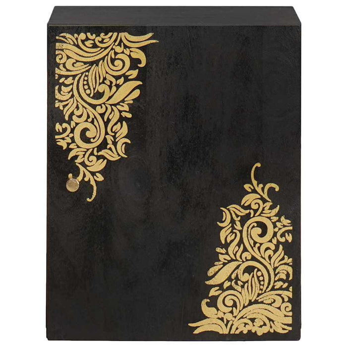 Dulap de perete Negru 38 x 33 x 48 cm Lemn de mango solid - WALTI WALTI
