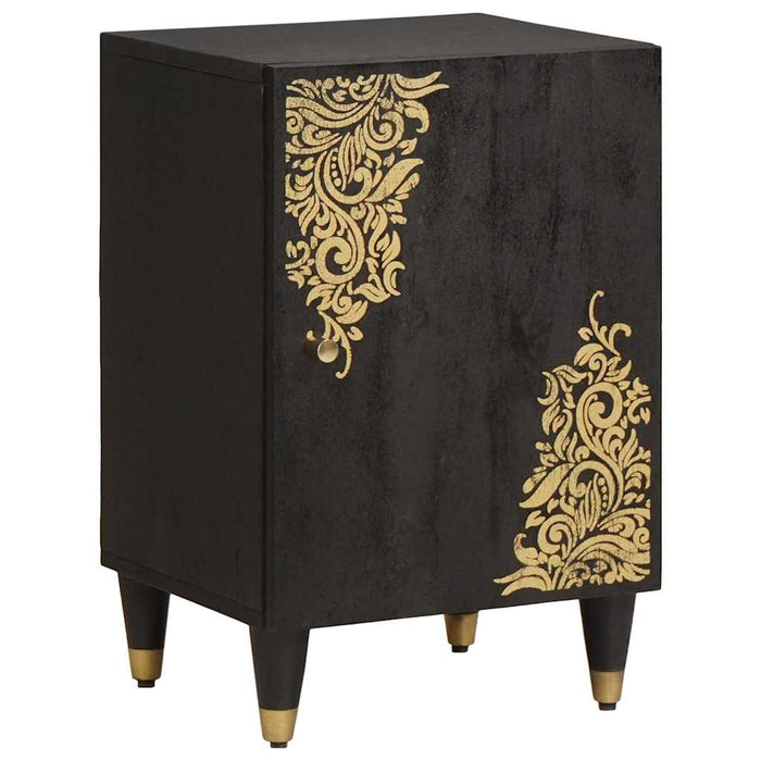 Dulap de Baie cu ușă Negru 38 x 33 x 58 cm Lemn de mango solid - WALTI WALTI