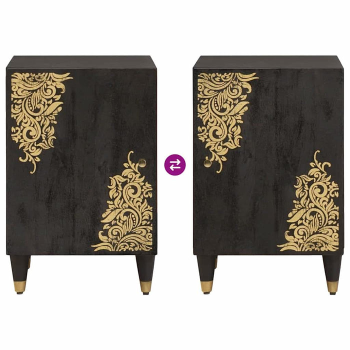 Dulap de Baie cu ușă Negru 38 x 33 x 58 cm Lemn de mango solid - WALTI WALTI