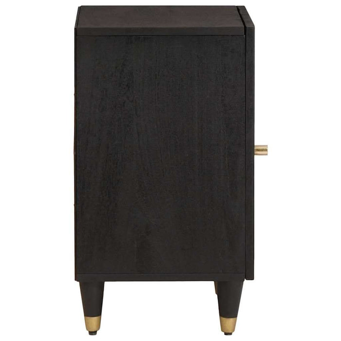 Dulap de Baie cu ușă Negru 38 x 33 x 58 cm Lemn de mango solid - WALTI WALTI