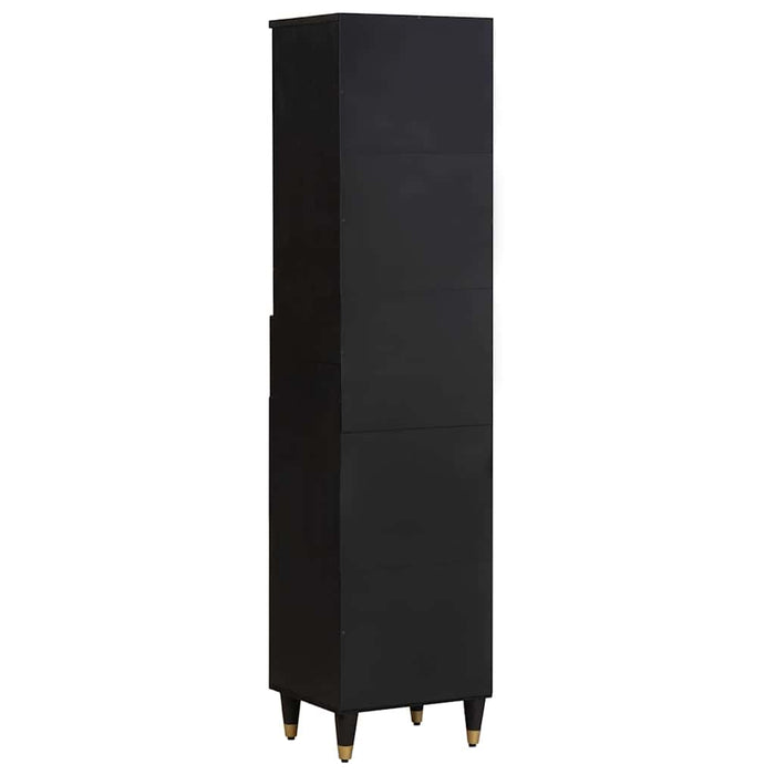 Bufet cu sertar Negru 38 x 33 x 160 cm Lemn de mango solid - WALTI WALTI