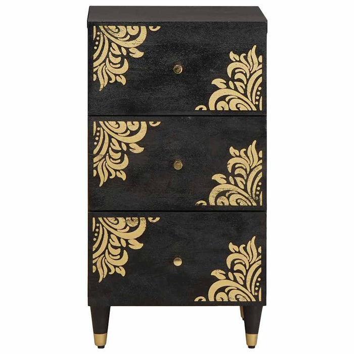 Bufet cu sertar Negru 40 x 33 x 75 cm Lemn de mango solid - WALTI WALTI