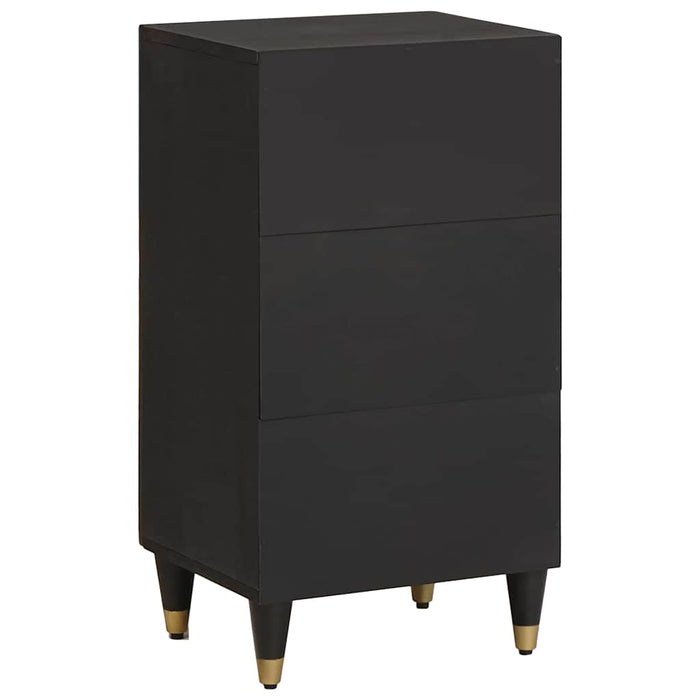 Bufet cu raft cu ușă Negru 40 x 33 x 75 cm Lemn de mango solid - WALTI WALTI