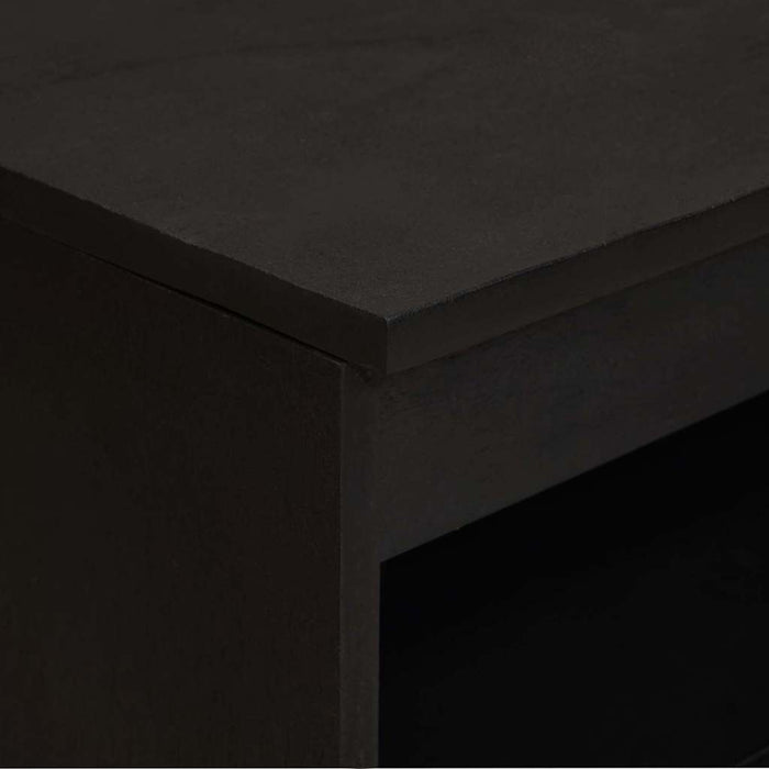 Bufet cu raft cu ușă Negru 60 x 33 x 75 cm Lemn de mango solid - WALTI WALTI
