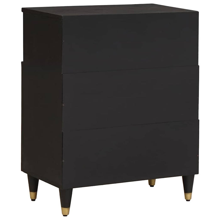 Bufet cu raft cu ușă Negru 60 x 33 x 75 cm Lemn de mango solid - WALTI WALTI