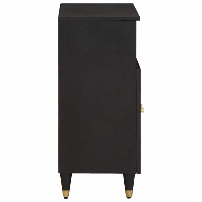 Bufet cu raft cu ușă Negru 60 x 33 x 75 cm Lemn de mango solid - WALTI WALTI