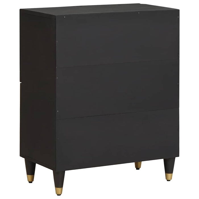 Bufet cu raft cu ușă Negru 60 x 33 x 75 cm Lemn de mango solid - WALTI WALTI