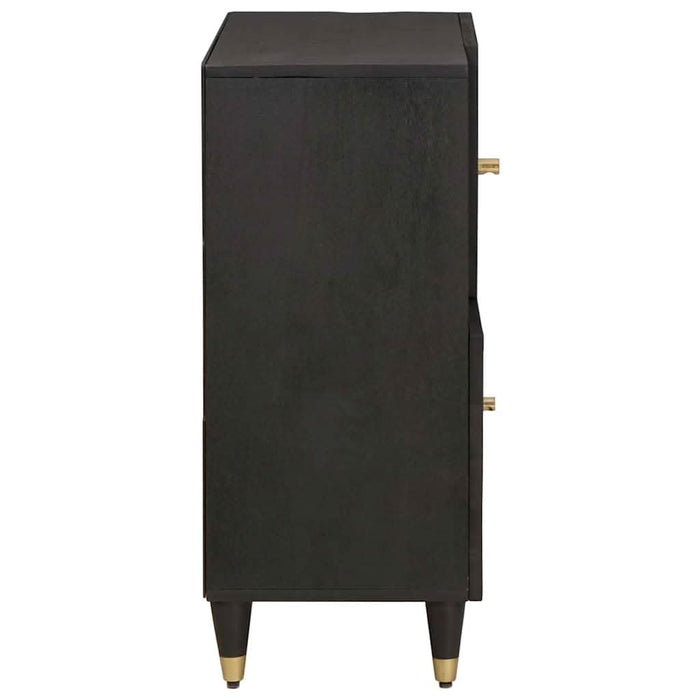 Bufet cu raft cu ușă Negru 80 x 33 x 75 cm Lemn de mango solid - WALTI WALTI