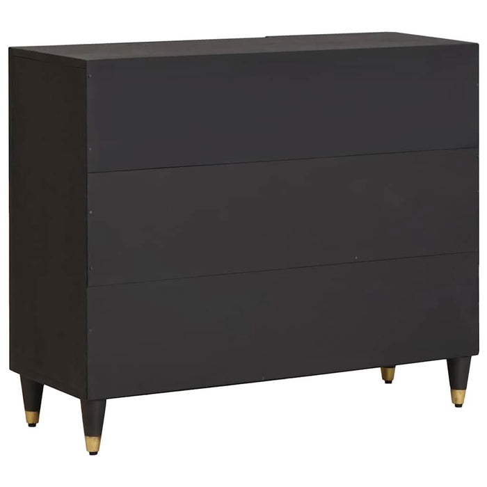 Bufet cu raft cu ușă Negru 90 x 33 x 75 cm Lemn de mango solid - WALTI WALTI