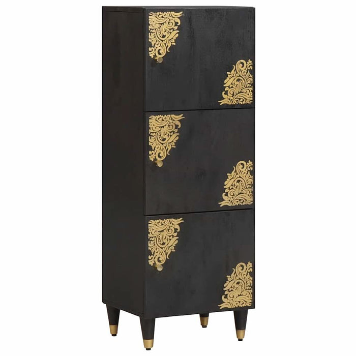 Bufet cu raft cu ușă Negru 40 x 33 x 110 cm Lemn de mango solid - WALTI WALTI