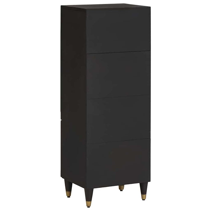 Bufet cu raft cu ușă Negru 40 x 33 x 110 cm Lemn de mango solid - WALTI WALTI