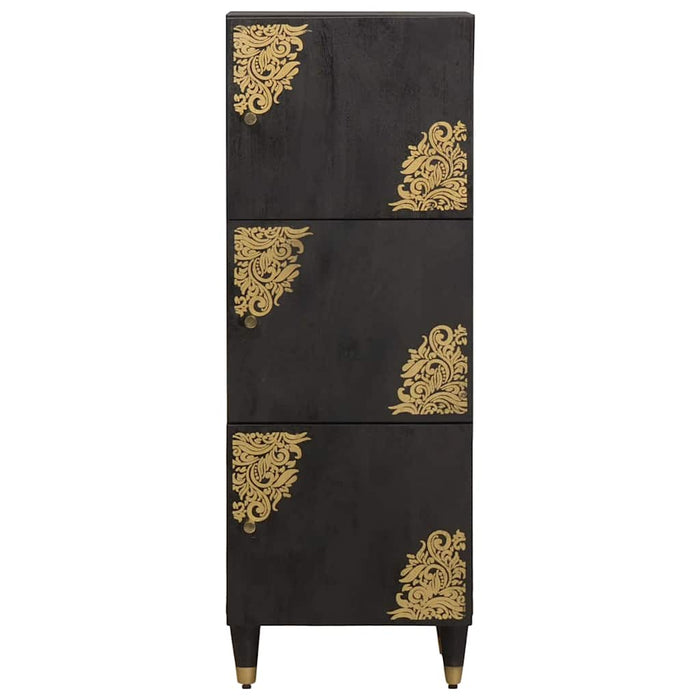 Bufet cu raft cu ușă Negru 40 x 33 x 110 cm Lemn de mango solid - WALTI WALTI