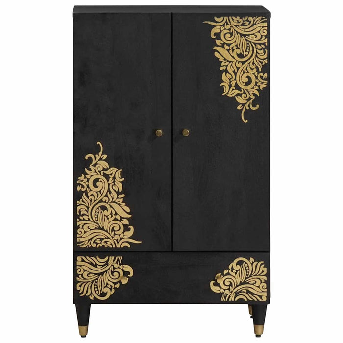 Bufet cu sertar Negru 60 x 33 x 100 cm Lemn de mango solid - WALTI WALTI