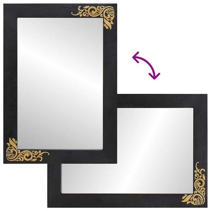 Oglindă pentru baie Negru și argintiu 70 x 50 x 2,5 cm - WALTI WALTI