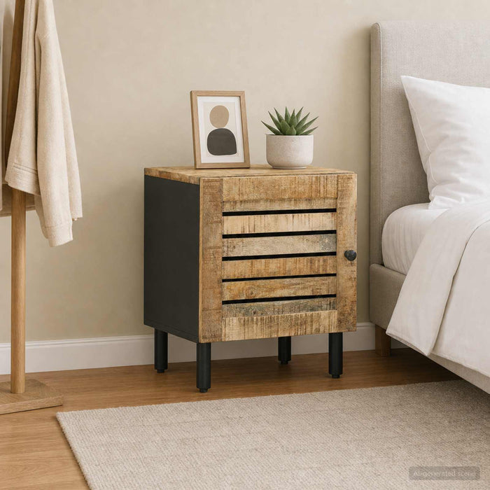 Noptieră natural 40 x 33 x 46 cm Lemn de mango solid WALTI