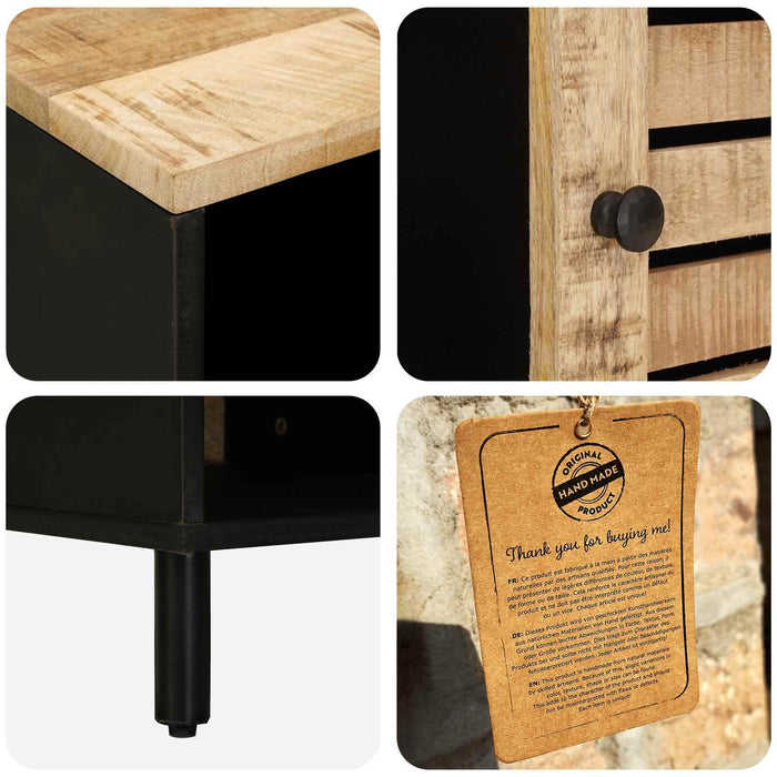 Masă de cafea natural 80 x 50 x 40 cm Lemn de mango solid WALTI