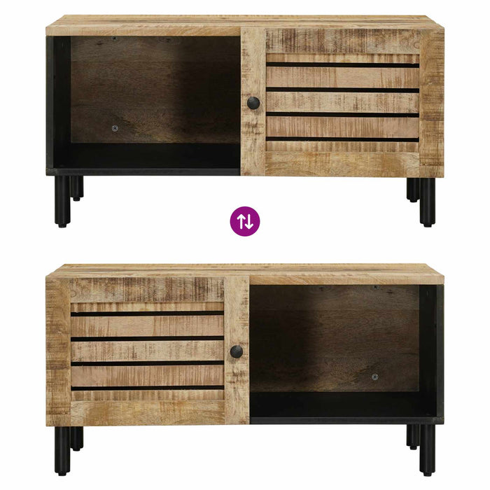 Masă de cafea natural 80 x 50 x 40 cm Lemn de mango solid WALTI