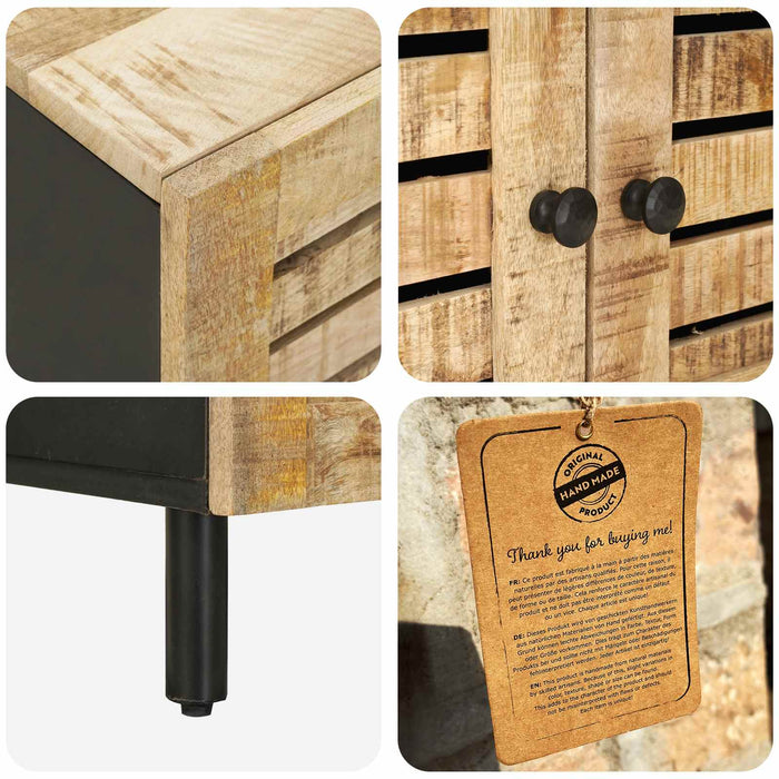 Masă de cafea natural 80 x 50 x 40 cm Lemn de mango solid WALTI