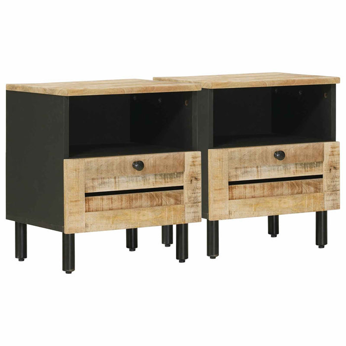 Noptieră 2 pcs Maro 40 x 33 x 46 cm Lemn de mango solid WALTI