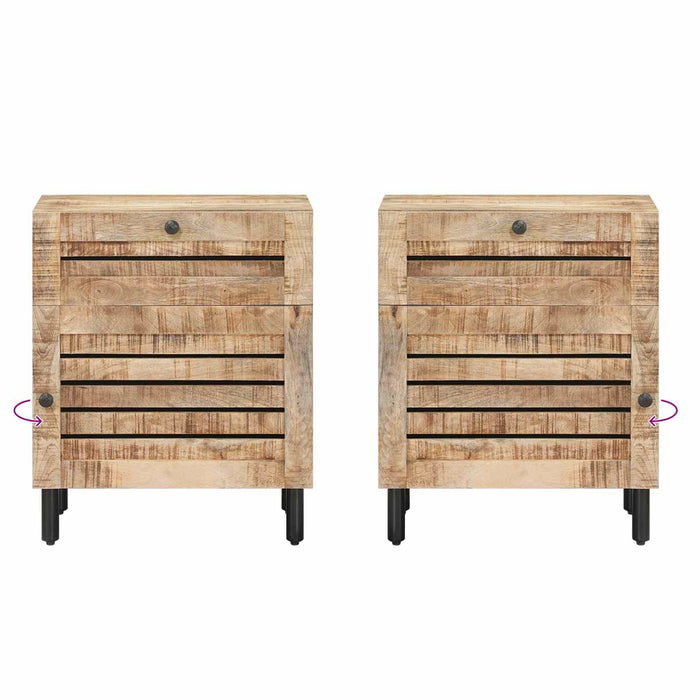 Noptieră natural 50 x 33 x 60 cm Lemn de mango solid WALTI