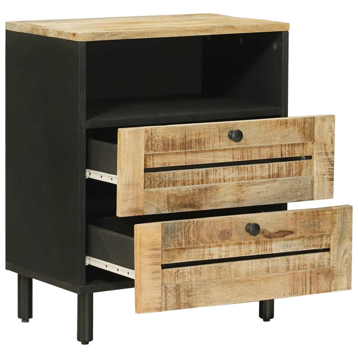 Noptieră Maro și negru 50 x 33 x 60 cm Lemn de mango solid WALTI