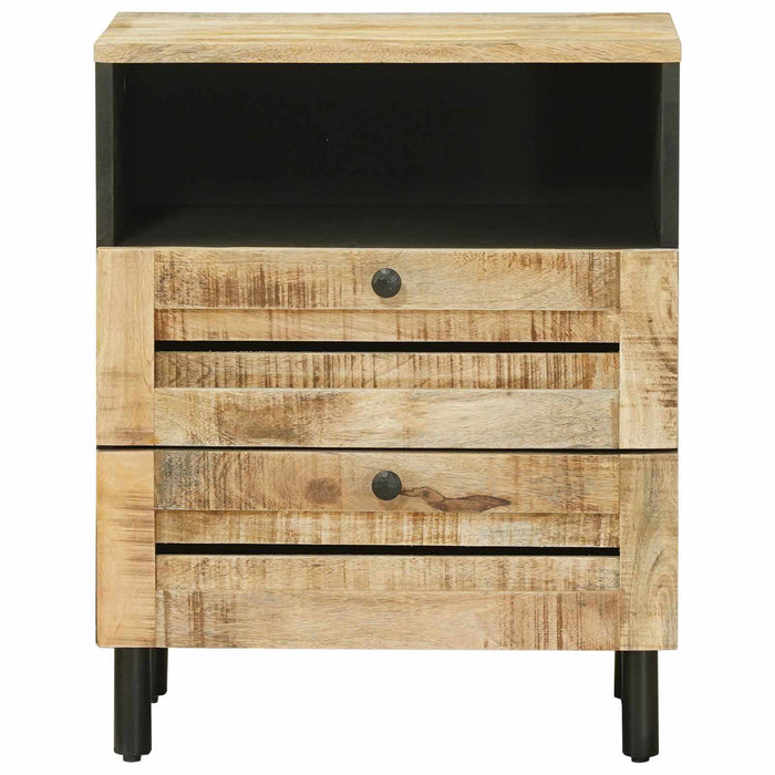 Noptieră Maro și negru 50 x 33 x 60 cm Lemn de mango solid WALTI