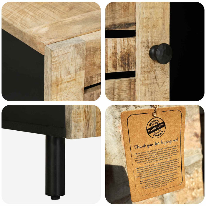 Masă de cafea natural 100 x 54 x 40 cm Lemn de mango solid WALTI