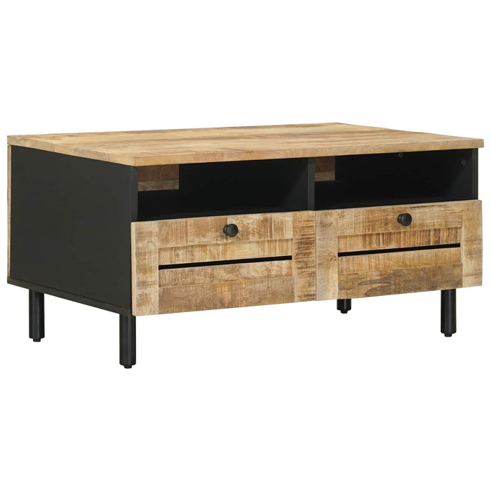 Masă de cafea Maro și negru 80 x 54 x 40 cm Lemn de mango solid WALTI