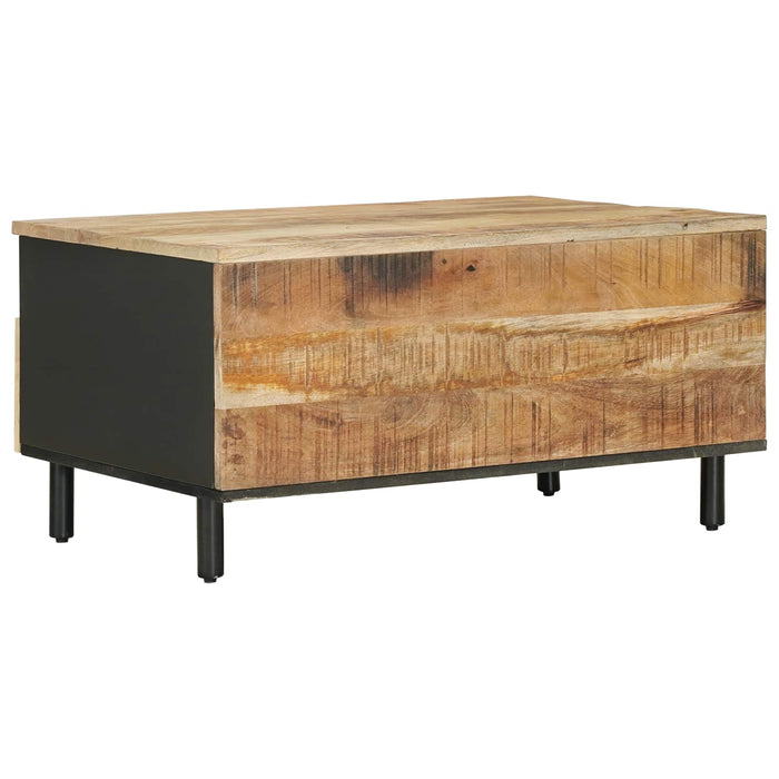 Masă de cafea Maro și negru 80 x 54 x 40 cm Lemn de mango solid WALTI
