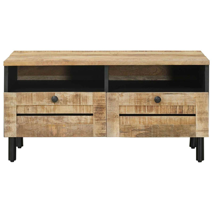Masă de cafea Maro și negru 80 x 54 x 40 cm Lemn de mango solid WALTI