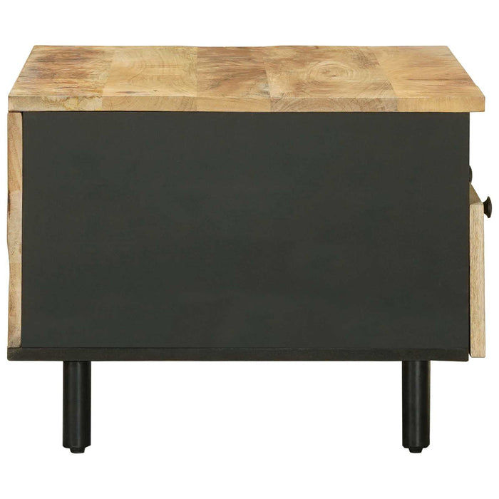 Masă de cafea Maro și negru 80 x 54 x 40 cm Lemn de mango solid WALTI