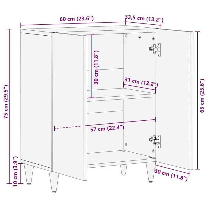 Bufet Maro 60 x 33 x 75 cm Lemn de mango solid - WALTI WALTI