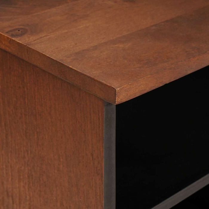 Cabinet TV cu raft Maro 100 x 33,5 x 46 cm Lemn de mango solid - WALTI WALTI