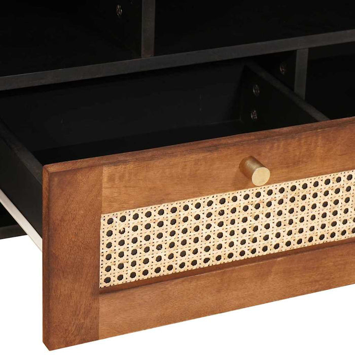 Cabinet TV cu raft Maro 100 x 33,5 x 46 cm Lemn de mango solid - WALTI WALTI