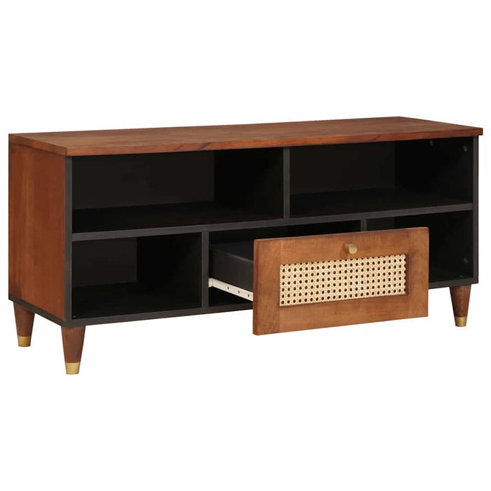 Cabinet TV cu raft Maro 100 x 33,5 x 46 cm Lemn de mango solid - WALTI WALTI