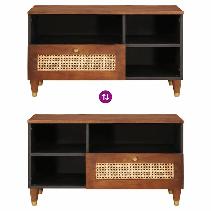 Cabinet TV cu sertar Maro 80 x 33,5 x 46 cm Lemn de mango solid - WALTI WALTI