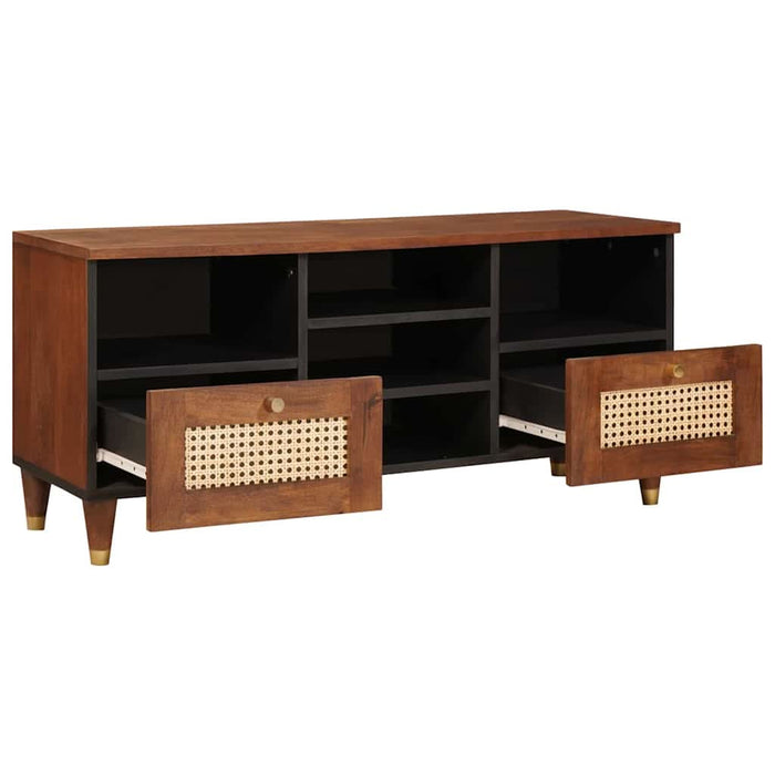 Cabinet TV cu raft Maro 100 x 33,5 x 46 cm Lemn de mango solid - WALTI WALTI