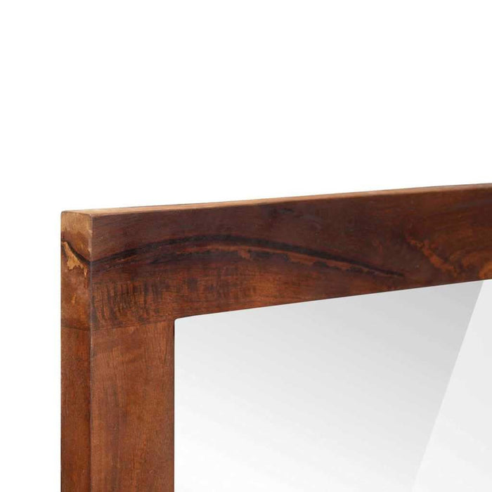 Oglindă maro și argintiu 50 x 70 cm Lemn solid de mango, sticlă - WALTI WALTI